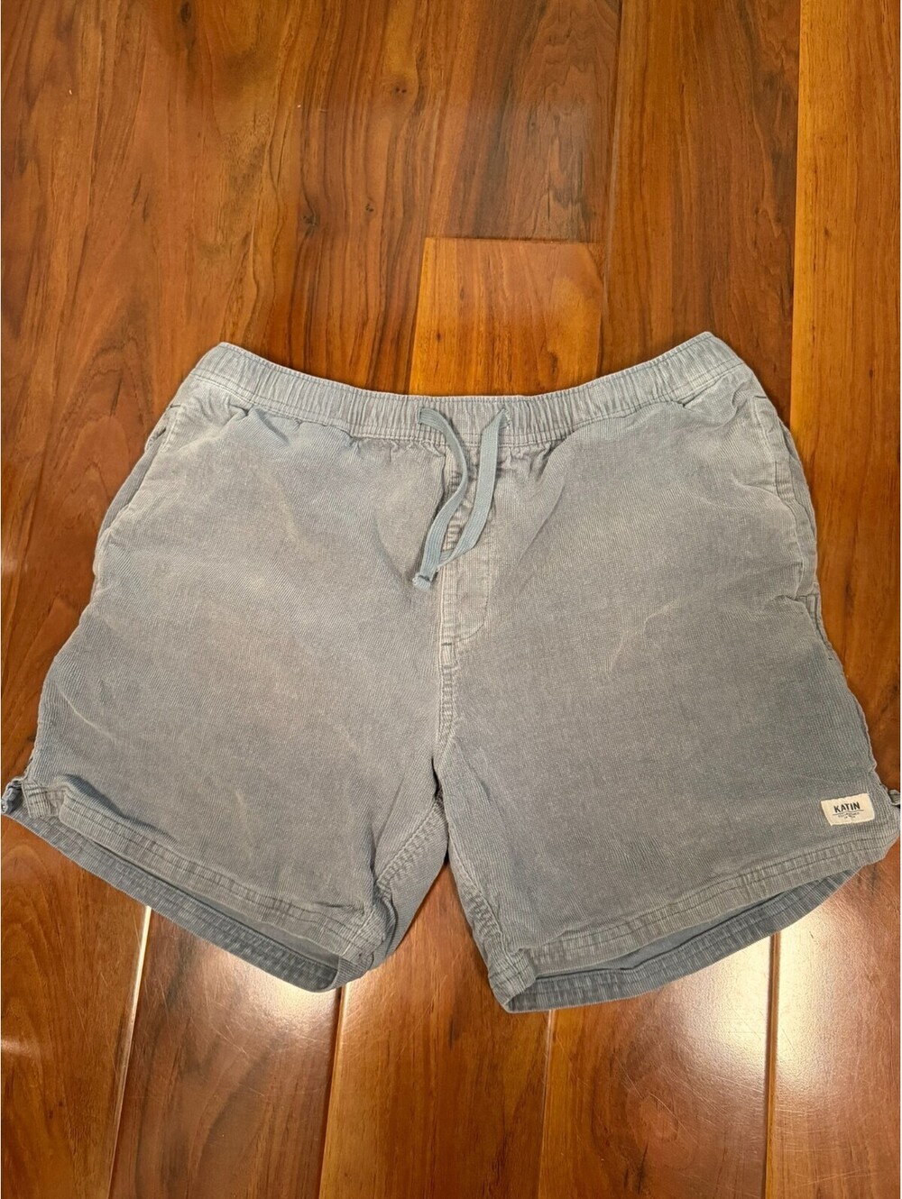 Katin Shorts Mens XL Baby Blue Corduroy 5 Inch Inseam Elastic Waist Drawstring